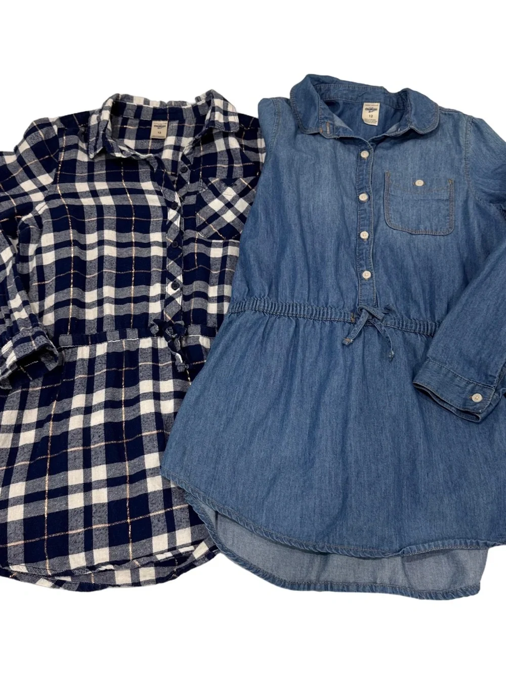 OshKosh girls long-sleeve shirt dresses/tunic featuring cinch-waist size size 12